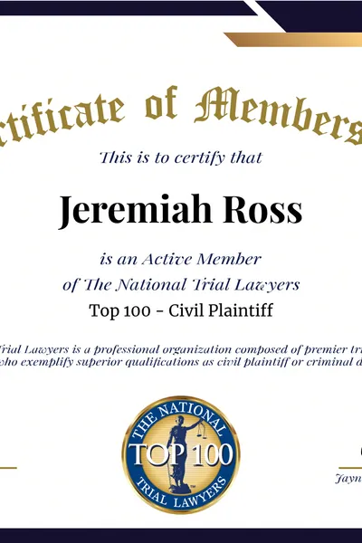 Photo of Jeremiah Vail Ross, Plaintiff Lawyer